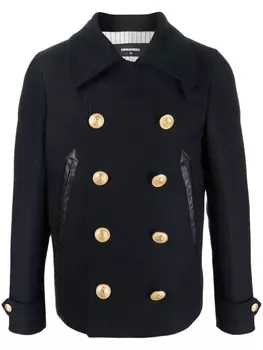 Dsquared2 double-breasted wool-blend peacoat, синий