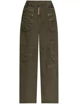 Dsquared2 dSQUARED2 брюки карго из хлопка средней посадки, зеленый