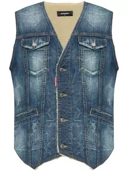 Dsquared2 dSQUARED2 джинсовый жилет с потертостями, синий