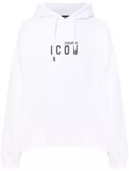 Dsquared2 dSQUARED2 Худи из хлопка с принтом Icon, белый