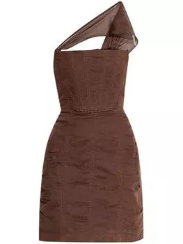 Dsquared2 dSQUARED2 мини-платье на одно плечо, коричневый