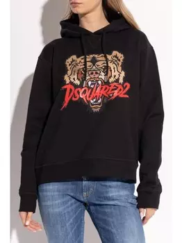 Dsquared2 dSQUARED2 Толстовка с капюшоном и медведем, черный