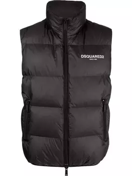 Dsquared2 дутый жилет с логотипом, черный
