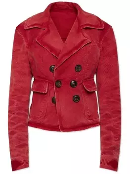 DSQUARED2 двубортная джинсовая куртка, красный