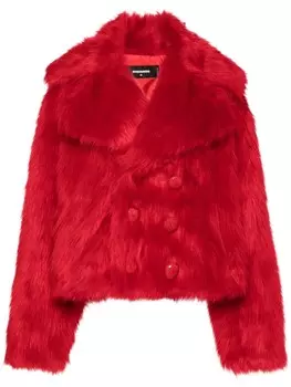 Dsquared2 двубортная шуба из искусственного меха, красный