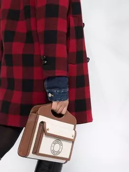 Dsquared2 двубортное пальто в клетку, красный