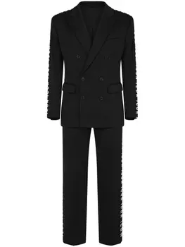 Dsquared2 двубортный пиджак с логотипом, черный