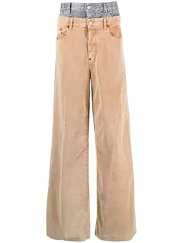 Dsquared2 двухслойные брюки с кристаллами, коричневый