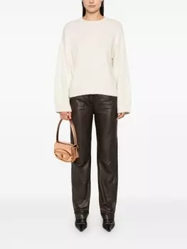 Dsquared2 джемпер DSQUARED2 с круглым вырезом и ребристой вязкой, белый