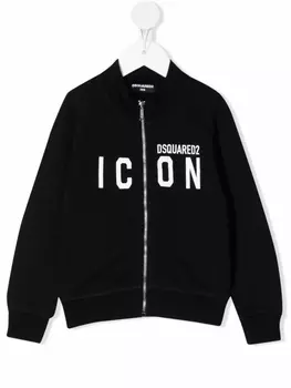 Dsquared2 джемпер на молнии с принтом, черный