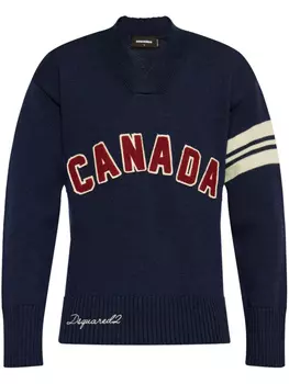 DSQUARED2 джемпер с вышитым логотипом, синий