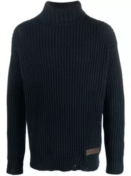 Dsquared2 джемпер с высоким воротником и нашивкой-логотипом, синий