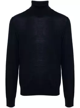 DSQUARED2 джемпер с высоким воротником и вышитым логотипом, синий