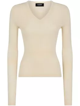 Dsquared2 джемпер в рубчик, нейтральный цвет