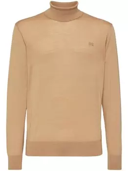 Dsquared2 джемпер в рубчик с вышитым логотипом, нейтральный цвет