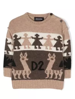 Dsquared2 джемпер вязки интарсия, нейтральный цвет