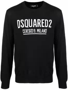 Dsquared2 джемпер вязки интарсия с логотипом, черный