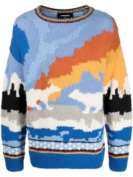 Dsquared2 джемпер вязки интарсия, синий