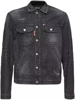 Dsquared2 джинсовая куртка с эффектом потертости, черный