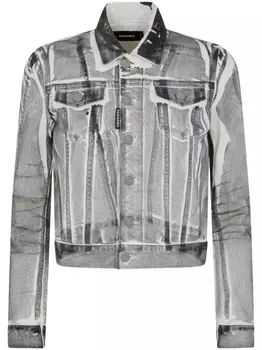 Dsquared2 джинсовая куртка с эффектом потертости, серый