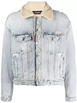 Dsquared2 джинсовая куртка с эффектом потертости, синий