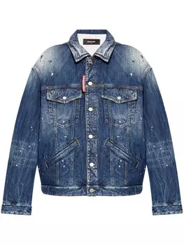 Dsquared2 джинсовая куртка с эффектом потертости, синий