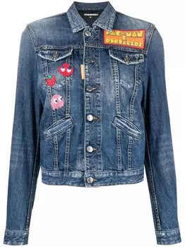 Dsquared2 джинсовая куртка с аппликацией из коллаборации с Pac-Man, синий
