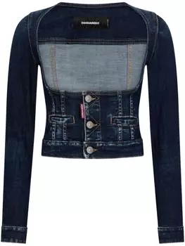 Dsquared2 джинсовая куртка с квадратным вырезом, синий
