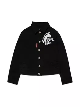 Dsquared2 джинсовая куртка с принтом Waves, черный