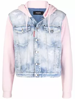 DSQUARED2 джинсовая куртка со вставками, синий