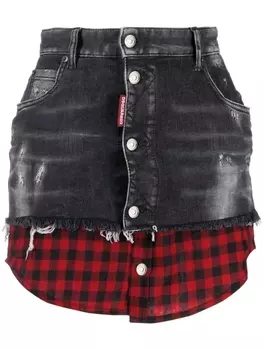 Dsquared2 джинсовая мини-юбка, черный