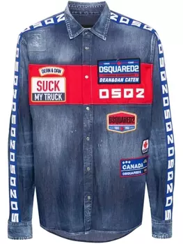 Dsquared2 джинсовая рубашка Biker, синий