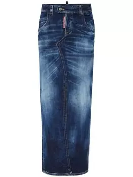 DSQUARED2 джинсовая юбка макси, синий