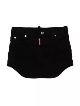 Dsquared2 джинсовая юбка с логотипом, черный