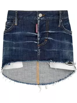 Dsquared2 джинсовая юбка с логотипом, синий