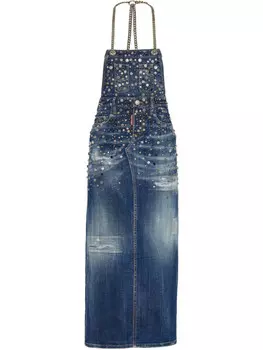 DSQUARED2 джинсовое платье миди, синий
