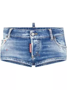 Dsquared2 джинсовые шорты в технике пэчворк, синий