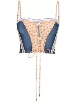 Dsquared2 джинсовый топ с цветочным принтом, синий