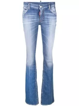 DSQUARED2 джинсы bootcut с эффектом потертости, синий