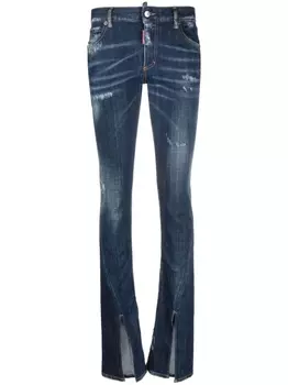 Dsquared2 джинсы bootcut с заниженной талией, синий