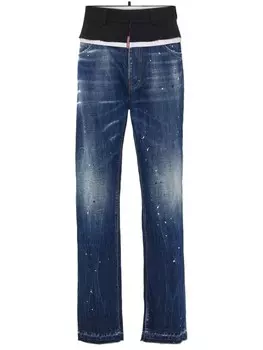Dsquared2 джинсы из денима с пятнами краски, синий