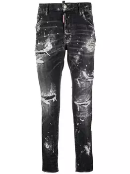 Dsquared2 джинсы из вареного денима, черный