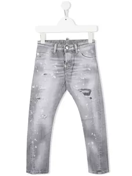 Dsquared2 джинсы прямого кроя с прорезями, серый