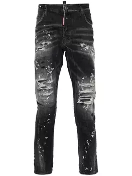 Dsquared2 джинсы с эффектом потертости и логотипом, черный