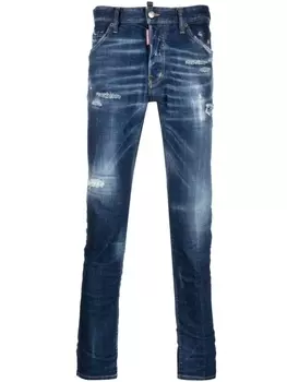 Dsquared2 джинсы с эффектом потертости, синий
