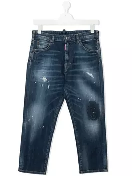 Dsquared2 джинсы с эффектом потертости, синий