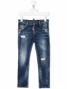 Dsquared2 джинсы с эффектом потертости, синий