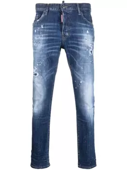 Dsquared2 джинсы с эффектом потертости, синий