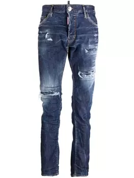 Dsquared2 джинсы с эффектом потертости, синий