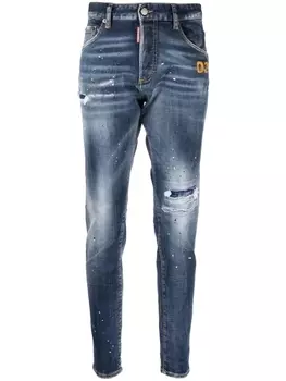 Dsquared2 джинсы с эффектом потертости, синий